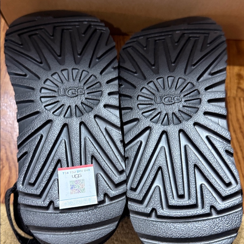 UGG Black Suede Clog-Style Slide Sandals - Picture 7 of 7
